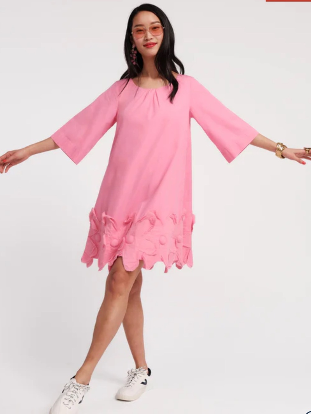 Frances Valentine Zennia Flower Dress Pink Size X-Large
